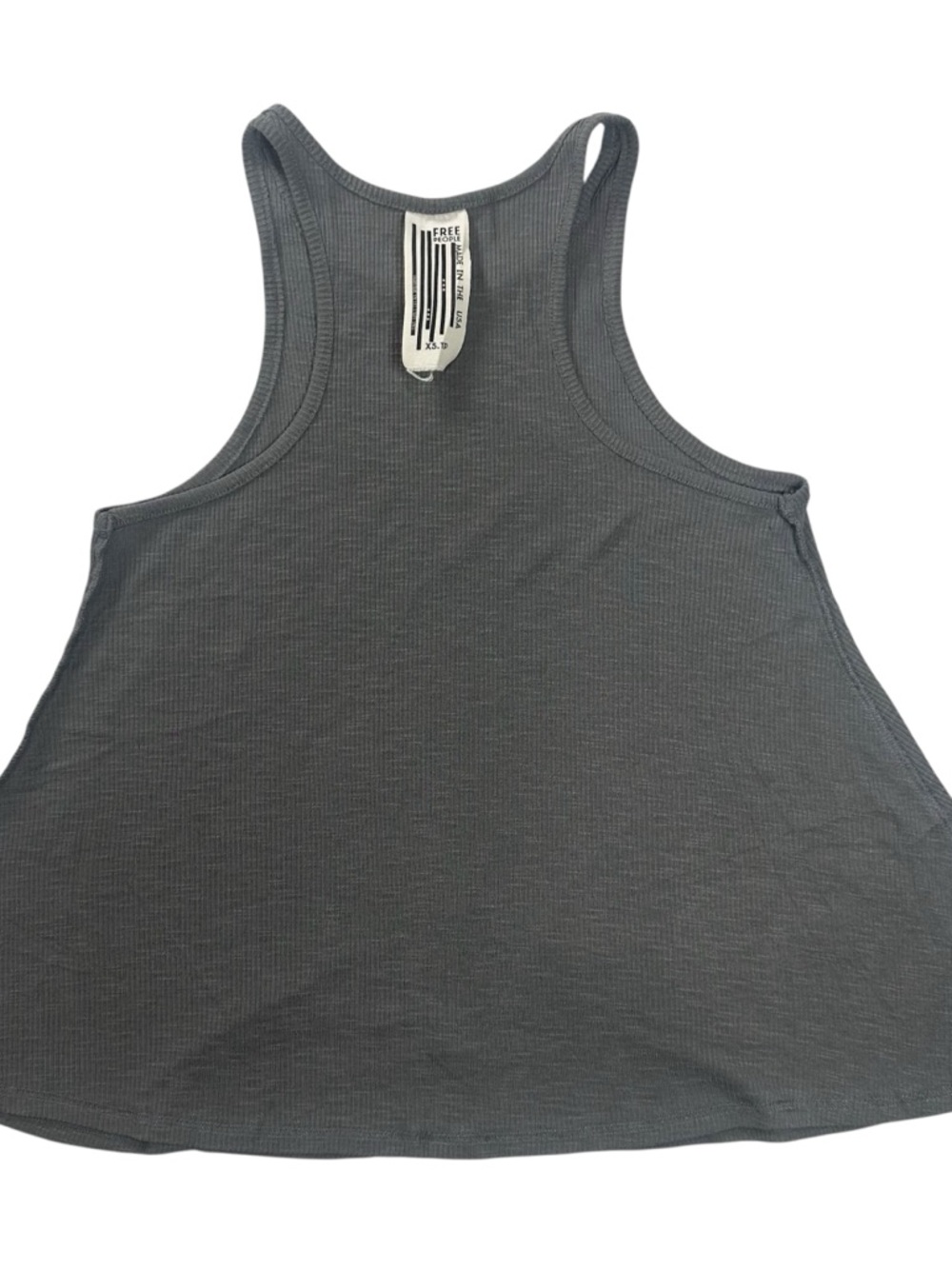 Free People Ribbed Swing Tank Gray Flowy Flare Stretch Casual Top Size XS - Picture 6 of 8